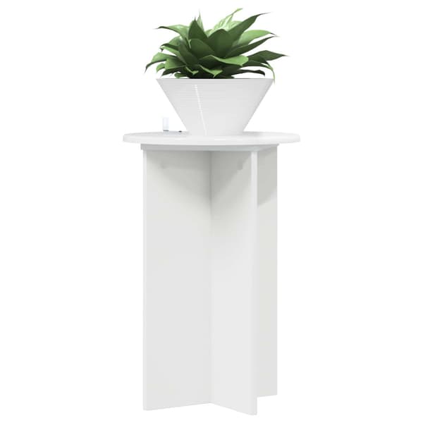 Växtställ 2 pcs Vit högglans Ø40 x 60 cm Konstruerat trä