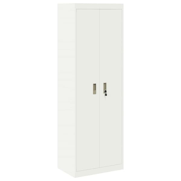Förvaringsskåp 2 st Vit 60 x 40 x 220 cm Stål Låsbar