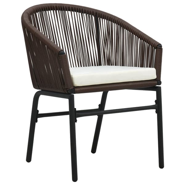 Trädgårdsmöbelset 5 pcs Brun Pulverlackerat stål