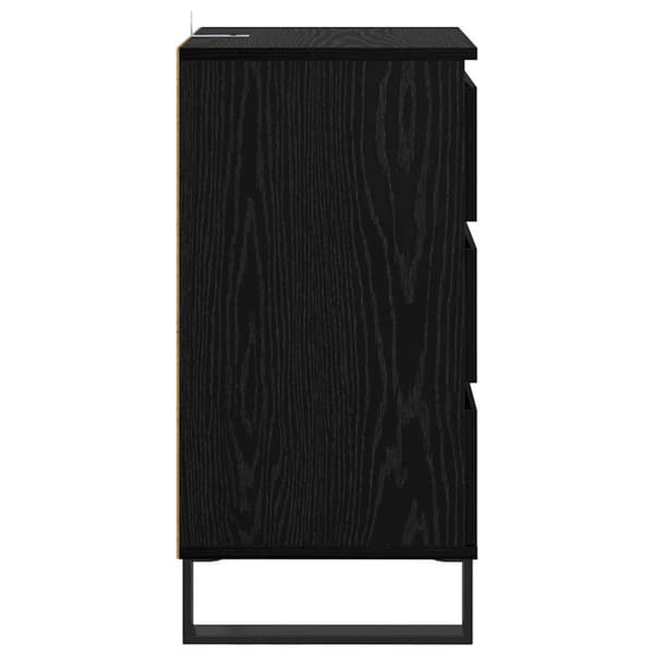 Sideboard med låda Svart ek Konstruerat trä