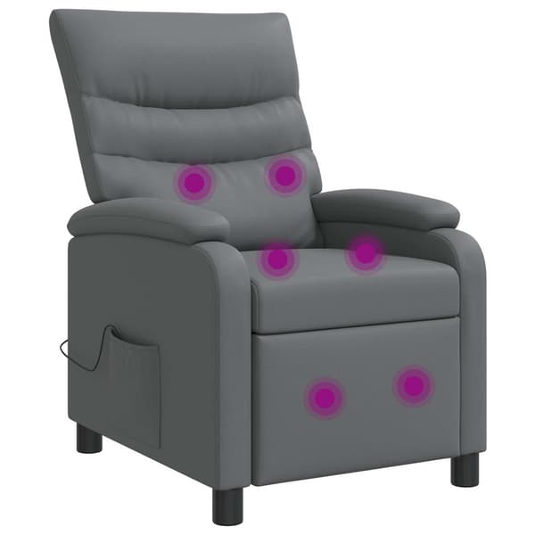 Massagefåtölj Grå Konstläder