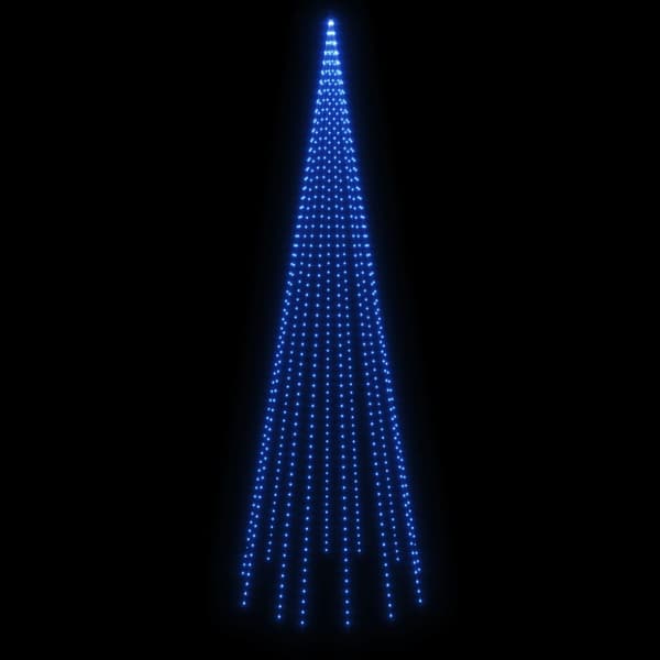 Julgran på flaggstång blå 732 LEDs 500 cm