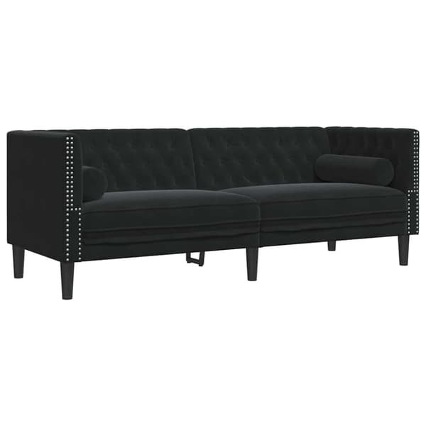 Vardagsrumsoffa 2 pcs Svart 194 x 74,5 x 70,5 cm Sammet