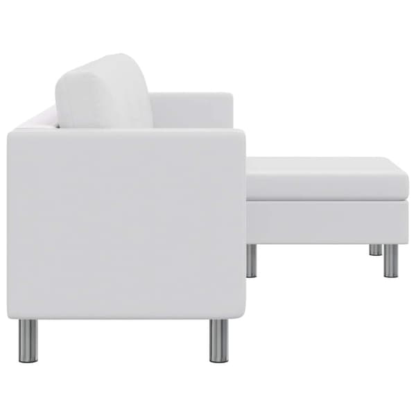Divansoffa 3-sits konstläder vit