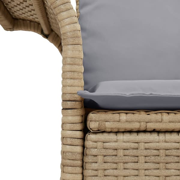 Trädgårdsoffa med kudde Beige 141 x 62 x 69cm konstrotting