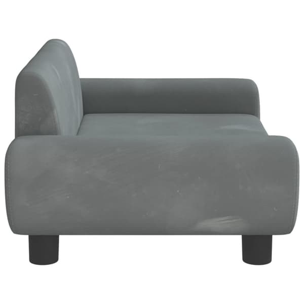 Hundbädd mörkgrå 70x45x33 cm sammet
