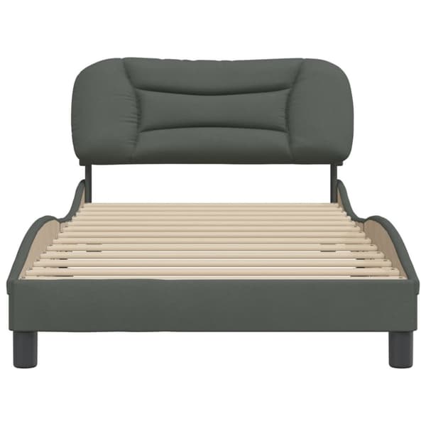 Bed Frame without Mattress "Hvar" Dark Grey 100x200 cm Fabric
