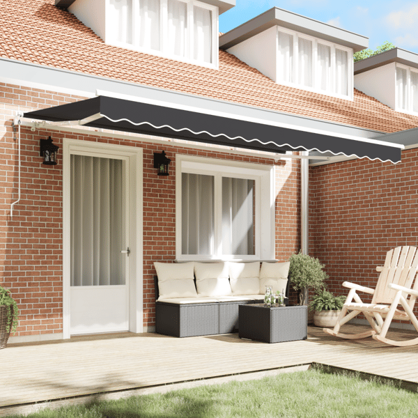 Utfällbar markis Antracit 350 x 200 cm tyg