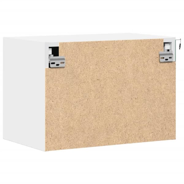 Väggmonterade sängbord med LED-lampor 2 st vit