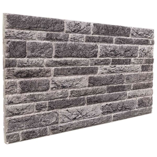 Väggpaneler 10 st 100 x 50 cm Antracit EPS Skum