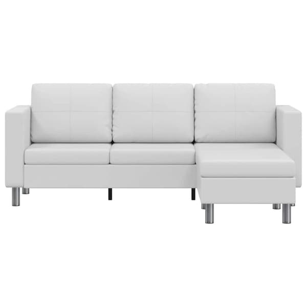 Divansoffa 3-sits konstläder vit