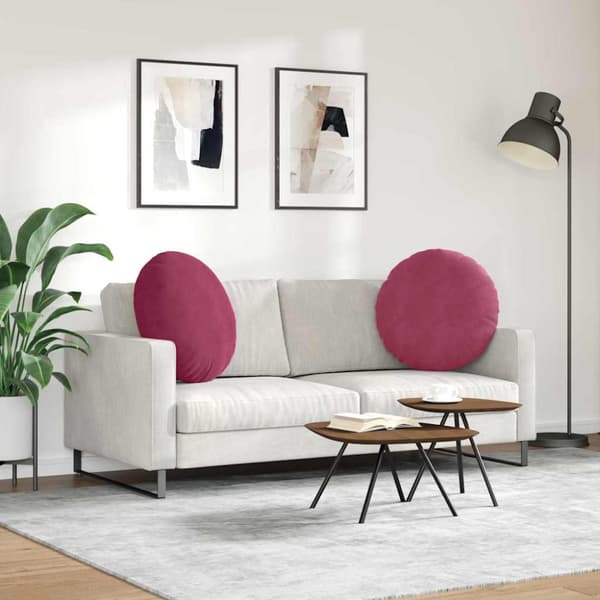 Sittkuddar 2 pcs Vinröd Ø60 x 21 cm Sammet