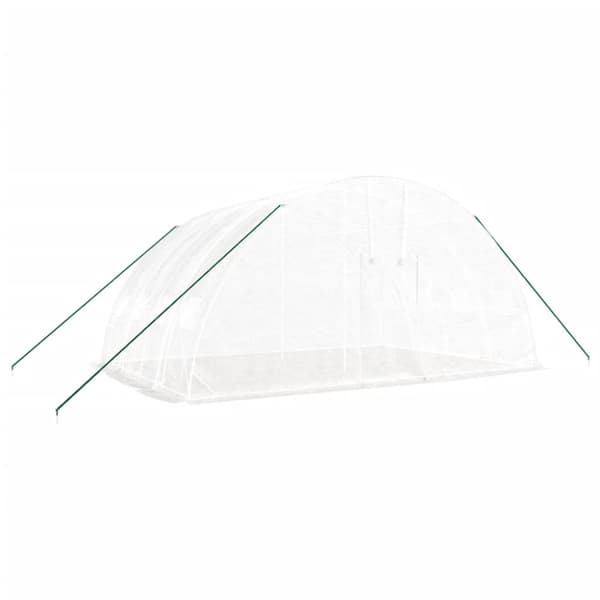 Växthus med stålram vit 24 m² 6x4x2,85 m