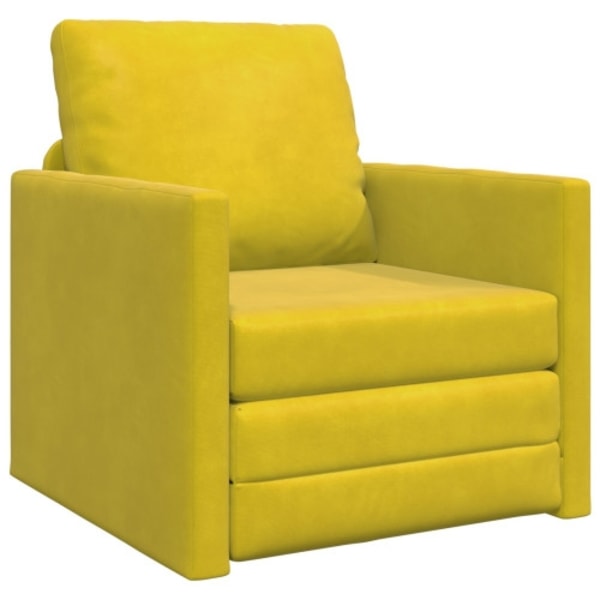 Golvsängsoffa 2-i-1 Mörkgul 74x77x81 cm Sammet