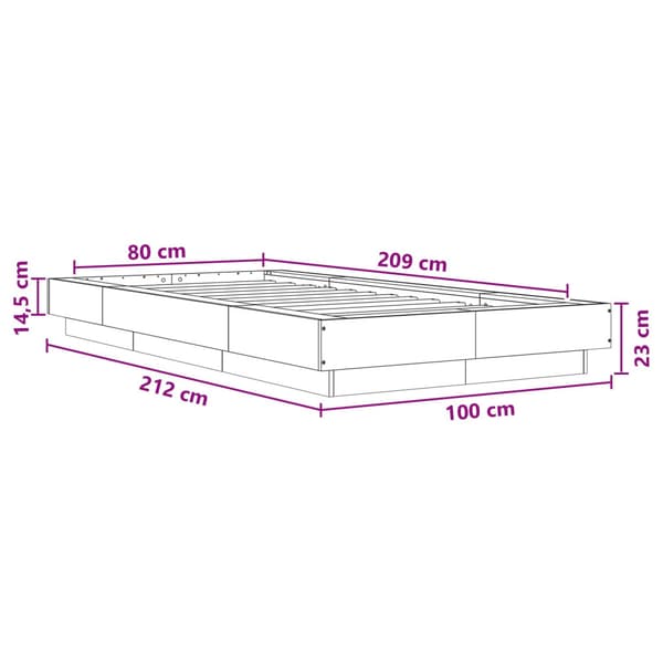 Golvsängsram Artisan-ek 80 x 210 cm Konstruerat trä