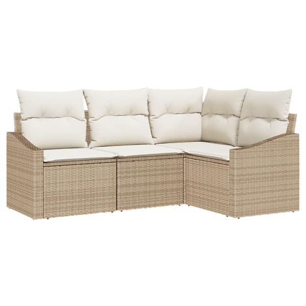 Trädgårdsoffset 4 st Beige och vit konstrotting