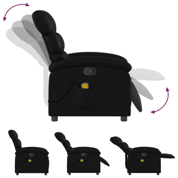 Massagefåtölj svart konstläder