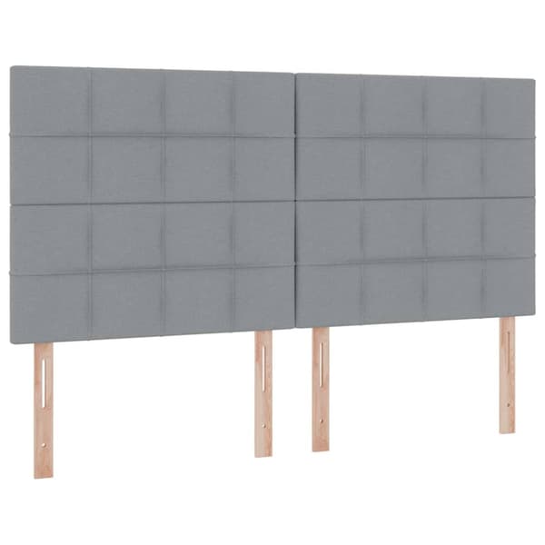 Förvaringssäng med LED med led Ljusgrå 180 x 200 cm Polyester
