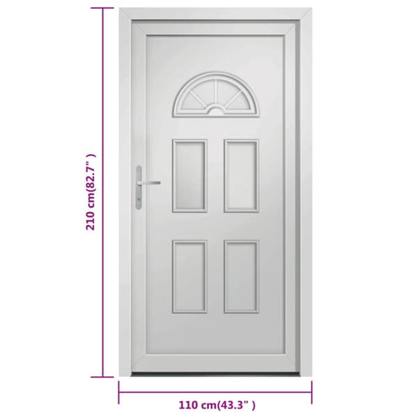 Ytterdörr vit 110x210 cm PVC