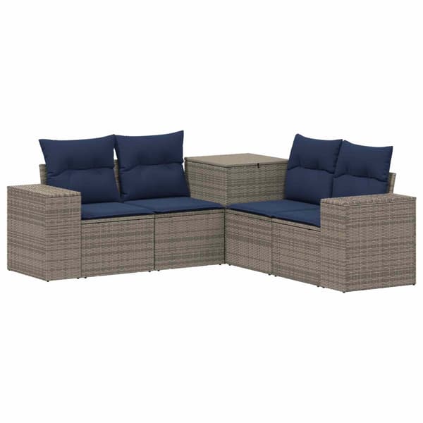 Soffset 5 st Grå och Marinblå 200 x 200 x 85 cm
