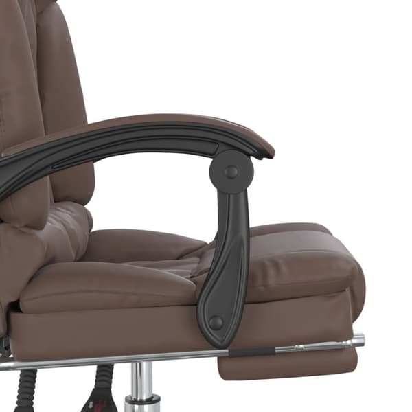 Kontorsstol med massage brun konstläder