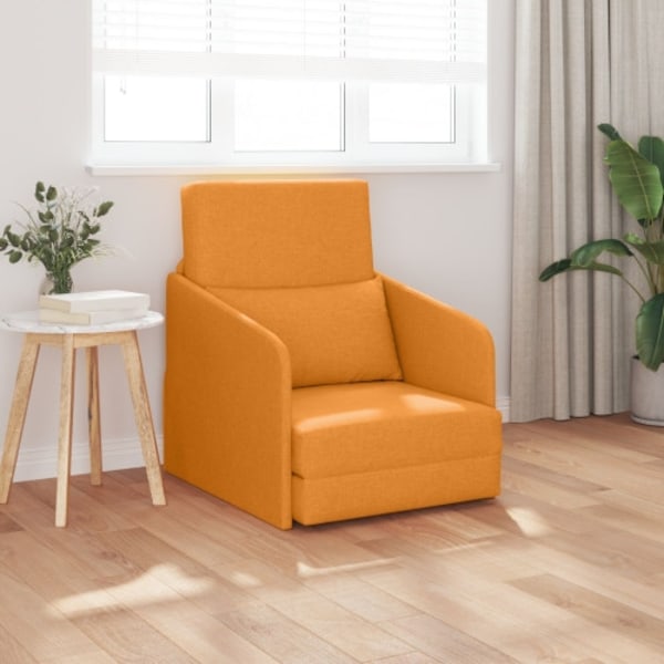 Golvsoffa 2-i-1 Mörkgul 65x80x83 cm Tyg