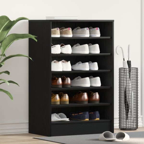 Skohybrid Svart Ek 60x35x92 cm Byggt av trä