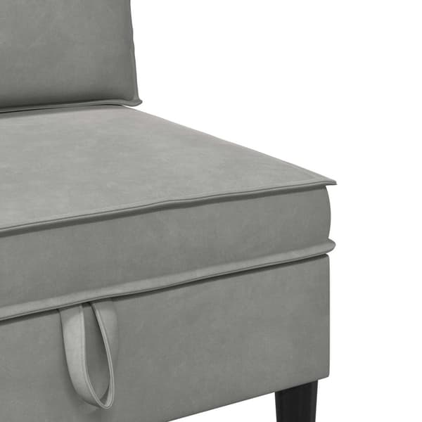 Möbelset för vardagsrummet med kudde 4 pcs Ljusgrå Sammet