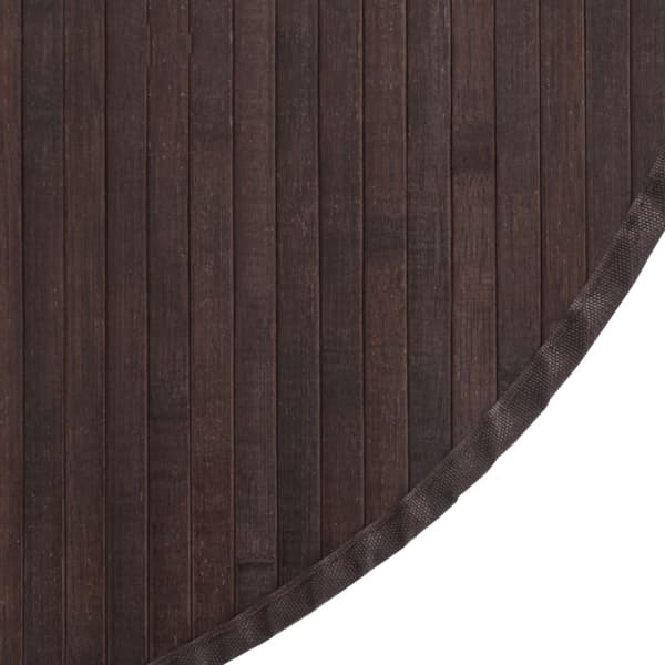 Matta rund mörkbrun 80 cm bambu