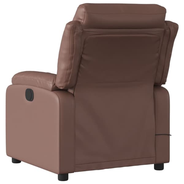 Massagefåtölj brun konstläder