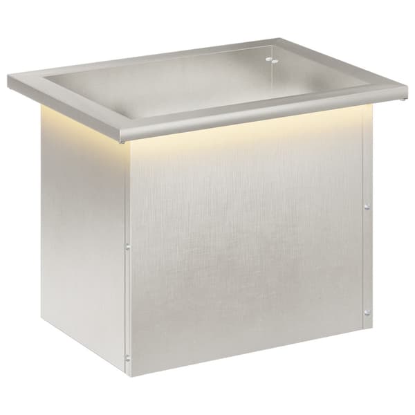 Odlingslåda med LED Silver 30 x 40 x 30 cm Rostfritt stål