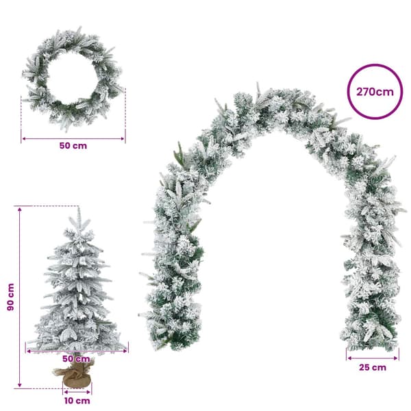 Mini julgran 90 cm PVC och PE Grön och Vit