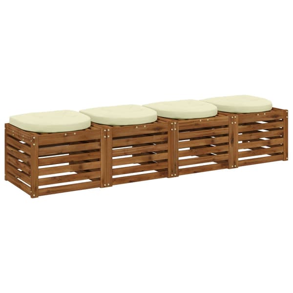 4-delade Sittdynor 4 st 100% Polyester Gräddvit 45 x 45 x 5 cm