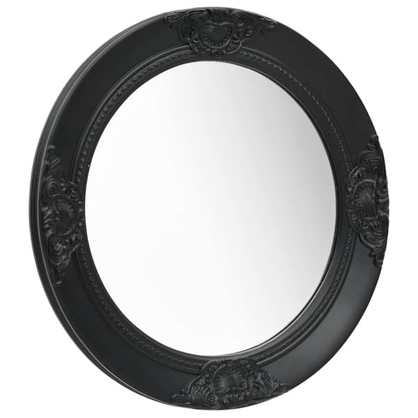Väggspegel barockstil 50 cm svart