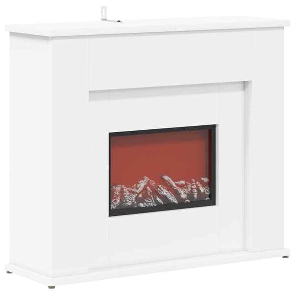 Eldstad med LED-slinga Vit 63 x 20 x 54,5 cm Konstruerat trä
