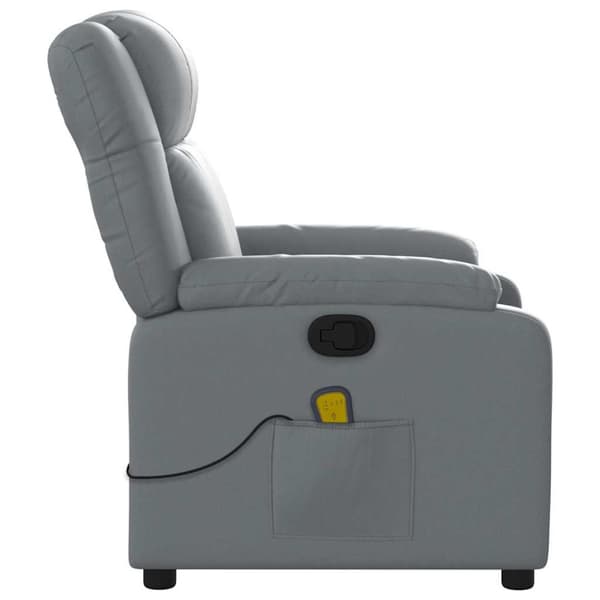 Massagefåtölj grå konstläder