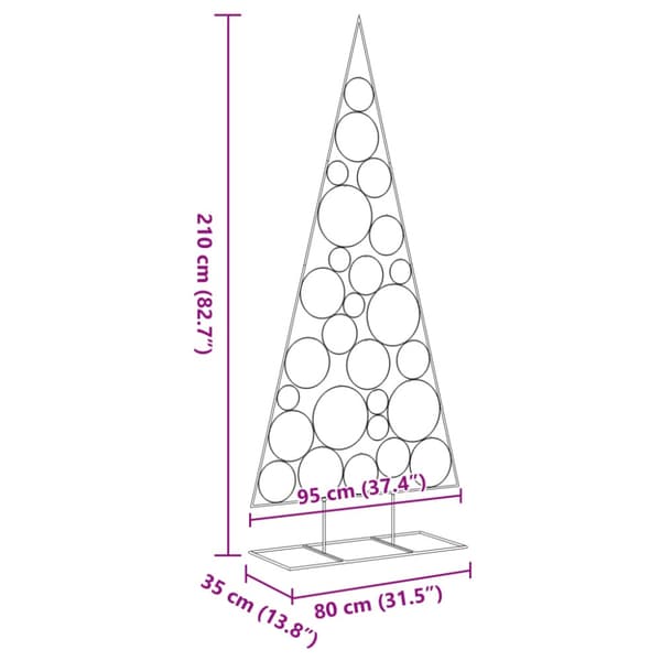Julgran i metall svart 210 cm