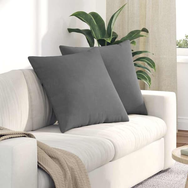 Sofakuddar 2 pcs Mörkgrå 60 x 60 cm tyg