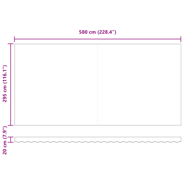 Utfällbar markis Flerfärgsdesign 600 × 300 cm tyg
