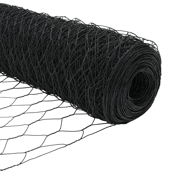 Hexagonstängsel Grå 1,4 x 25 m PVC