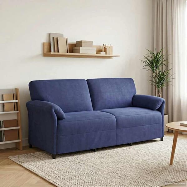 3-Sits soffa Polisblå 198 x 83 x 95 cm Sammet