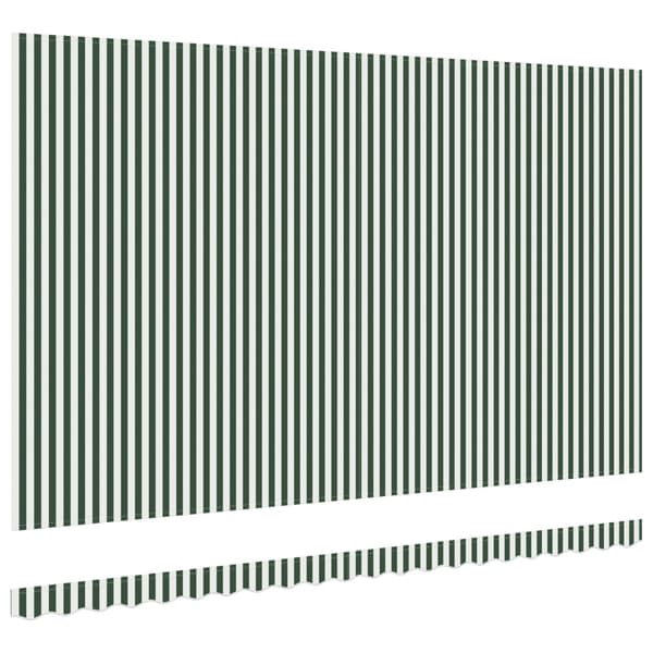Markisväv Grön och Vit 5 × 3,5 m Polyester