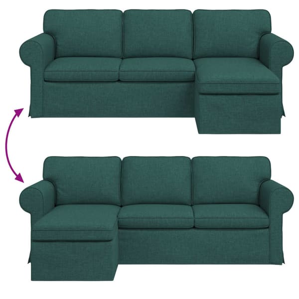 Soffa Mörkgrön 215 x 138 x 80 cm tyg