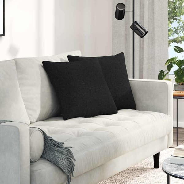 Sofakuddar 2 pcs Svart 45 x 45 cm tyg