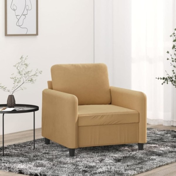Fåtölj Brun 60 cm sammet