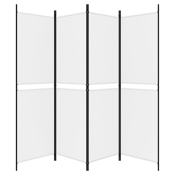 Rumsavdelare 4 paneler vit 200x180 cm tyg