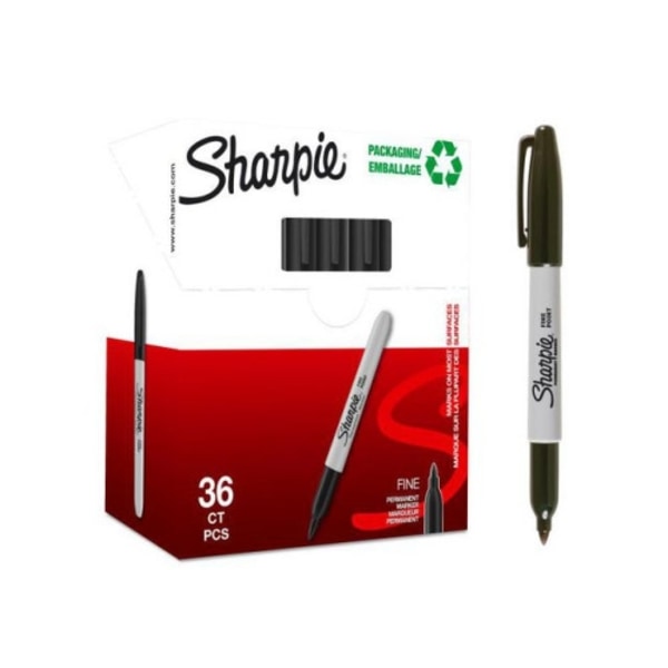 Märkpenna SHARPIE F svart 32+4/fp