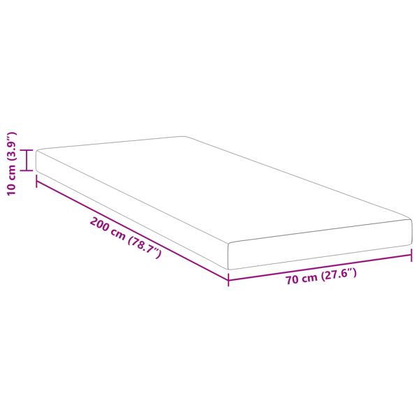 Memory foam madrass toppers 70 x 200 cm Thick Mjuk Vit
