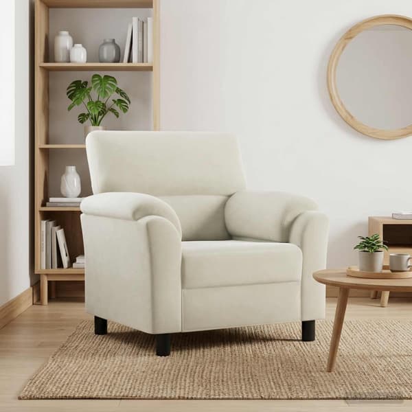 Soffa Gräddvit 94 x 85 x 93 cm Sammet