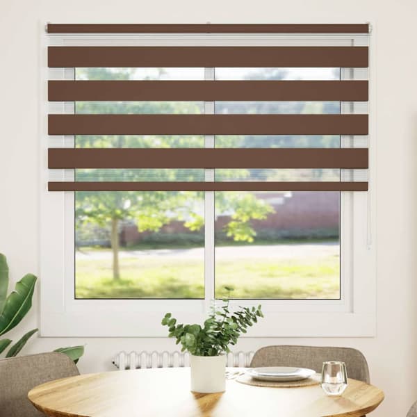 Rullgardin zebra brun 150x100 cm tyg bredd 145,9 cm polyester